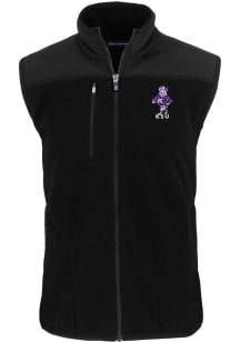 Cutter and Buck K-State Wildcats Big and Tall Black Vault Cascade Sherpa Mens Vest