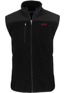 Cutter and Buck SMU Mustangs Big and Tall Black Cascade Sherpa Vault Mens Vest