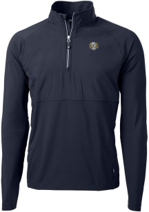 Cutter and Buck North Carolina Tar Heels Mens Navy Blue Vault Adapt Eco Hybrid Long Sleeve Qtr Zip..
