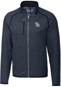 Cutter and Buck Tampa Bay Rays Mens Navy Blue Mainsail Medium Weight Jacket