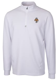 Cutter and Buck Tennessee Volunteers Mens White Traverse Vault Long Sleeve Qtr Zip Pullover
