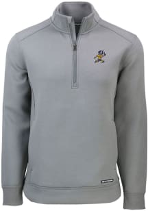 Cutter and Buck East Tennesse State Buccaneers Mens Grey Roam Vault Long Sleeve Qtr Zip Pullover