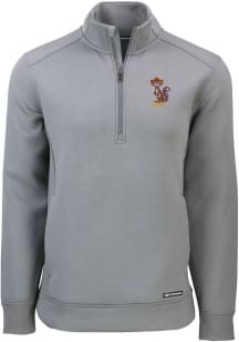 Cutter and Buck Minnesota Golden Gophers Mens Grey Roam Vault Long Sleeve Qtr Zip Pullover
