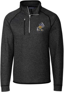 Cutter and Buck East Tennesse State Buccaneers Mens Charcoal Mainsail Vault Long Sleeve Qtr Zip Pu..