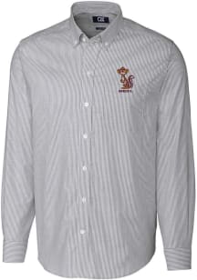 Cutter and Buck Minnesota Golden Gophers Mens Charcoal Vault Stretch Oxford Stripe Long Sleeve Dre..