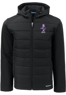 Cutter and Buck K-State Wildcats Mens Black Evoke Hood Vault Medium Weight Jacket