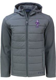 Cutter and Buck K-State Wildcats Mens Grey Vault Evoke Hood Medium Weight Jacket