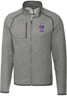 Cutter and Buck K-State Wildcats Mens Grey Mainsail Vault Design Medium Weight Jacket