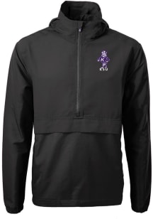 Cutter and Buck K-State Wildcats Mens Black Willie Charter Eco Pullover Jackets