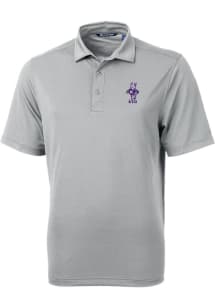 Cutter and Buck K-State Wildcats Mens Grey Vault Virtue Eco Pique Short Sleeve Polo
