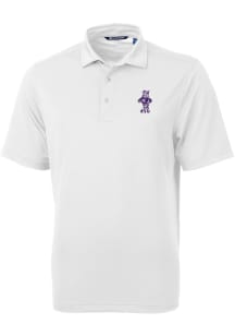 Cutter and Buck K-State Wildcats Mens White Vault Virtue Eco Pique Short Sleeve Polo