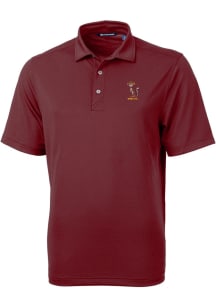 Cutter and Buck Minnesota Golden Gophers Mens Maroon Vault Virtue Eco Pique Short Sleeve Polo