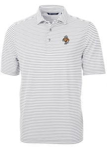 Cutter and Buck Tennessee Volunteers Mens Grey Vault Virtue Eco Pique Stripe Short Sleeve Polo