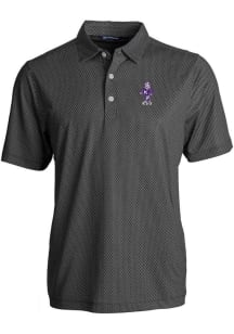 Cutter and Buck K-State Wildcats Mens Black Pike Symmetry Vault Short Sleeve Polo