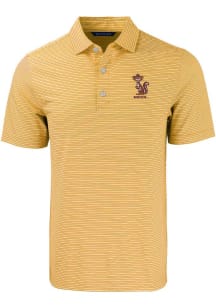 Cutter and Buck Minnesota Golden Gophers Mens Gold Forge Double Stripe Vault Short Sleeve Polo