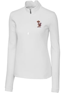 Cutter and Buck Minnesota Golden Gophers Womens White Traverse Vault Qtr Zip
