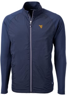 Cutter and Buck West Virginia Mountaineers Mens Navy Blue Adapt Medium Weight Jacket
