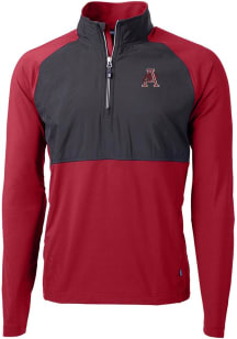 Cutter and Buck Arkansas Razorbacks Mens Red Adapt Long Sleeve Qtr Zip Pullover