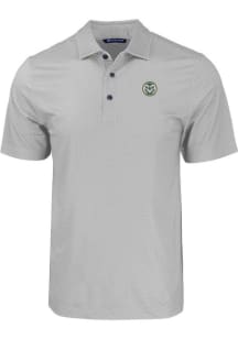Cutter and Buck Colorado State Rams Mens Grey Geo Print Short Sleeve Polo