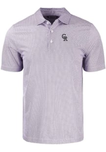 Cutter and Buck Colorado Rockies Mens Purple Symmetry Short Sleeve Polo