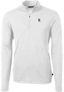 Cutter and Buck Rice Owls Mens White Virtue Long Sleeve Qtr Zip Pullover