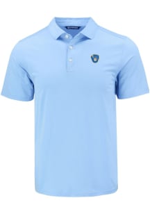 Cutter and Buck Milwaukee Brewers Mens Light Blue Coastline Short Sleeve Polo