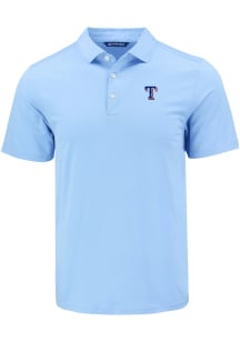 Cutter and Buck Texas Rangers Mens Light Blue Coastline Short Sleeve Polo