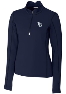 Cutter and Buck Tampa Bay Rays Womens Navy Blue Traverse Qtr Zip