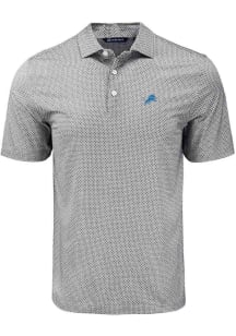 Cutter and Buck Detroit Lions Mens Black Diamond Dot Short Sleeve Polo
