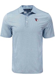 Cutter and Buck Cleveland Guardians Mens Navy Blue Diamond Dot Short Sleeve Polo