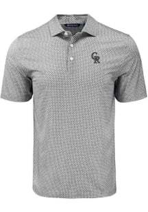 Cutter and Buck Colorado Rockies Mens Black Diamond Dot Short Sleeve Polo