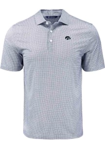 Cutter and Buck Iowa Hawkeyes Mens Black Diamond Dot Short Sleeve Polo