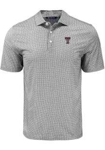 Cutter and Buck Texas Tech Red Raiders Mens Black Diamond Dot Short Sleeve Polo