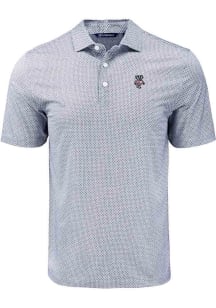 Cutter and Buck Wisconsin Badgers Mens Black Diamond Dot Short Sleeve Polo