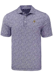 Cutter and Buck Minnesota Vikings Mens Purple Flora Print Short Sleeve Polo