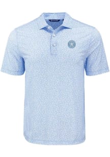 Cutter and Buck Houston Astros Mens Light Blue Flora Print Short Sleeve Polo