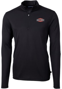 Cutter and Buck Rally House Mens Black Employee Virtue Eco Pique Long Sleeve Qtr Zip Pullover