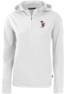 Cutter and Buck Minnesota Golden Gophers Womens White Daybreak Hood Vault Qtr Zip