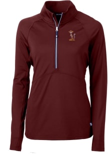 Cutter and Buck Minnesota Golden Gophers Womens Maroon Adapt Eco Vault Qtr Zip