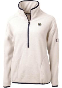 Cutter and Buck North Carolina Tar Heels Womens White Cascade Sherpa Vault Qtr Zip