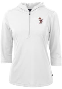 Cutter and Buck Minnesota Golden Gophers Womens White Virtue Eco Pique Vault Hooded Sweatshirt