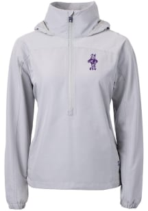 Cutter and Buck K-State Wildcats Womens Grey Charter Eco Vault Pullover
