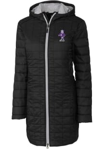 Cutter and Buck K-State Wildcats Womens Black Vault Rainier PrimaLoft Long Filled Jacket