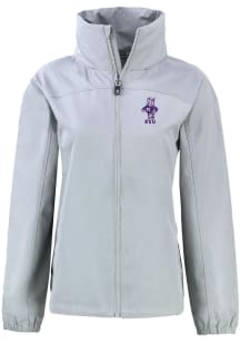 Cutter and Buck K-State Wildcats Womens Grey Charter Eco Vault Light Weight Jacket