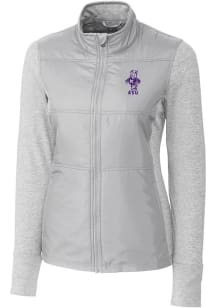 Cutter and Buck K-State Wildcats Womens Grey Stealth Vault Medium Weight Jacket