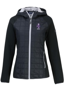 Cutter and Buck K-State Wildcats Womens Black Rainier PrimaLoft Hybrid Vault Medium Weight Jacket