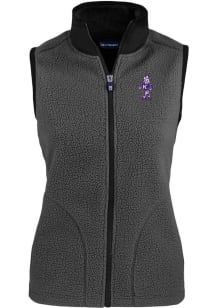 Cutter and Buck K-State Wildcats Womens Anthracite Cascade Sherpa Vault Vest