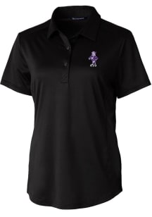 Cutter and Buck K-State Wildcats Womens Black Prospect Vault Short Sleeve Polo Shirt