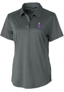 Cutter and Buck K-State Wildcats Womens Grey Prospect Vault Short Sleeve Polo Shirt