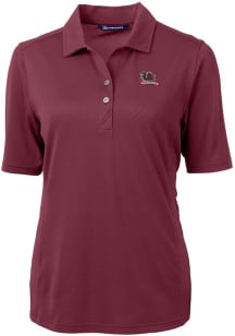 Cutter and Buck South Carolina Gamecocks Womens Red Virtue Eco Pique Vault Short Sleeve Polo Shirt